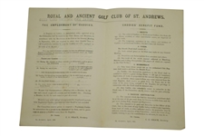 1891 Royal & Ancient GC of St. Andrews Employment of Caddies & Caddies Benefit Fund Report - April