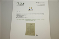 1891 Royal & Ancient GC of St. Andrews Employment of Caddies & Caddies Benefit Fund Report - April