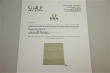 1891 Royal & Ancient St. Andrews Rules for the Game of Golf Revision Letter by The Special Committee