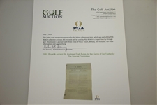 1891 Royal & Ancient St. Andrews Draft Rules for the Game of Golf Letter by The Special Committee