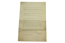 1897 Royal & Ancient St. Andrews Letter on Proposed Special Committee Relating to Rules