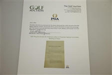 1897 Royal & Ancient St. Andrews Letter on Proposed Special Committee Relating to Rules