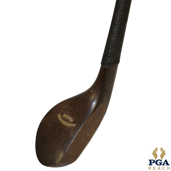AG Spalding & Bros Makers Long Nose Wood Shafted Junior Wood w/ Sheepskin Grip - Very Good Condition