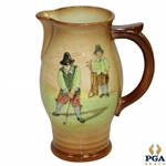 Royal Doulton Kingsware Airbrushed Pitcher w/ Golfer & Caddie