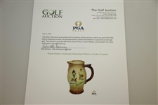 Royal Doulton Kingsware Airbrushed Pitcher w/ Golfer & Caddie