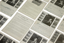 1947 Harry 'Lighthorse' Cooper Teaching Instructional Cards w/ Personal Notes Penned From Cooper - 102 in Total