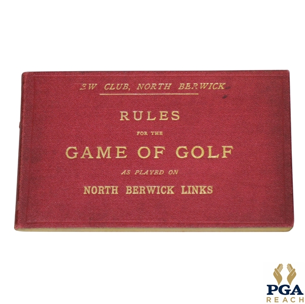 1884 North Berwick New Club Rules Booklet 