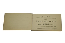 1884 North Berwick New Club Rules Booklet 