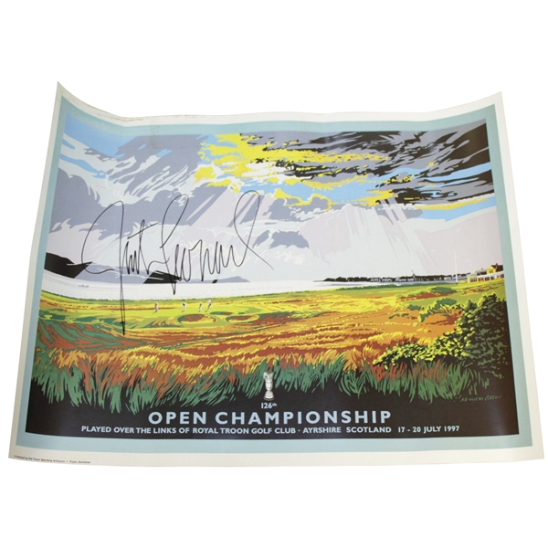 Justin Leonard Signed 1997 Open Champinship Royal Troon Poster by Kenneth Reed JSA ALOA