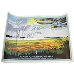 Justin Leonard Signed 1997 Open Champinship Royal Troon Poster by Kenneth Reed JSA ALOA