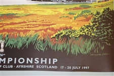 Justin Leonard Signed 1997 Open Champinship Royal Troon Poster by Kenneth Reed JSA ALOA