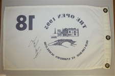 John Daly Signed 1995 Open Championship St Andrews Flag JSA ALOA