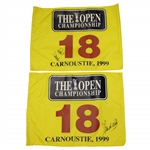 Paul Lawrie & Jean van de Velde Signed 1999 Open Championship Carnoustie Flags JSA ALOA
