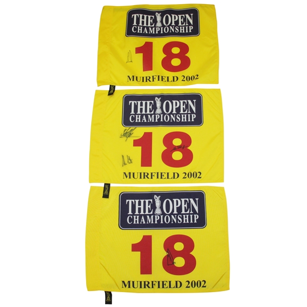 Ernie Els Signed 2002 Open Championship Muirfield Flags w/ Runner Ups JSA ALOA