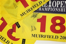 Ernie Els Signed 2002 Open Championship Muirfield Flags w/ Runner Ups JSA ALOA
