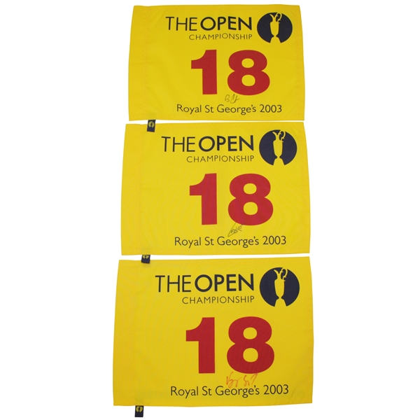 Ben Curtis Signed 2003 Open Championship Royal St George Flag w/ Runner Ups JSA ALOA