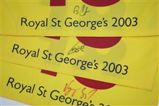 Ben Curtis Signed 2003 Open Championship Royal St George Flag w/ Runner Ups JSA ALOA