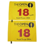 Todd Hamilton & Els Signed 2004 Open Championship Royal Troon Flag JSA ALOA