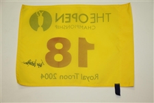 Todd Hamilton & Els Signed 2004 Open Championship Royal Troon Flag JSA ALOA
