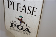 2019 PGA Championship Bethpage Black Quiet Please Wooden Replica Sign - Koepka Wins