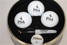 2019 PGA Championship Bethpage Black Titleist Logo Ball Set w/ Sharpie Tin - Koepka Win