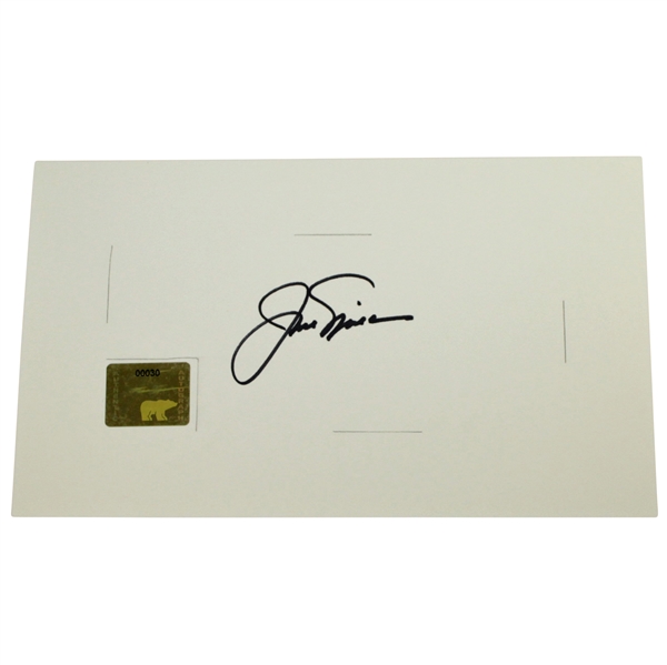 Jack Nicklaus Signed Card with Personal Golden Bear Hologram #00030