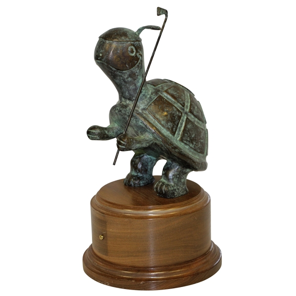 Vintage Bronze Turtle Golfer Themed Statue/Trophy 