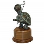 Vintage Bronze Turtle Golfer Themed Statue/Trophy 
