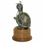Vintage Bronze Turtle Golfer Themed Statue/Trophy 