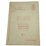 1954 Open Championship at Royal Birkdale Thursday Program - Peter Thomson Winner