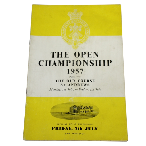 1957 Open Championship at St. Andrews Friday Program - Bobby Locke Winner
