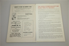 1963 Open Championship at Royal Lytham Program - Bob Charles Winner