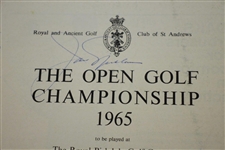 Jack Nicklaus Signed 1965 Open Championship at Royal Birkdale Program w/ Draw Sheet JSA ALOA