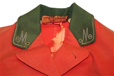 Time-Period British Style Red Golf Club Waistcoat w/ 'M' Stitching on Collar - Ladies Cut