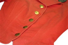 Time-Period British Style Red Golf Club Waistcoat w/ 'M' Stitching on Collar - Ladies Cut