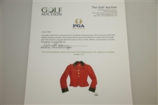 Time-Period British Style Red Golf Club Waistcoat w/ 'M' Stitching on Collar - Ladies Cut