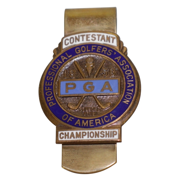 1958 PGA Championship at Llanerch CC Contestant Badge - Dow Finsterwald Winner