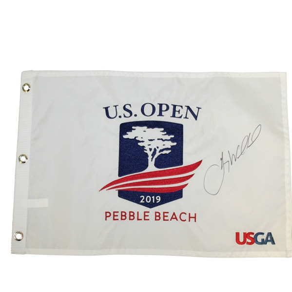 Gary Woodland Signed 2019 US Open Flag at Pebble Beach - First Major! JSA ALOA