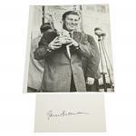 Peter Thomson Signed Card w/ 1955 Open Championship Claret Jug Wire Photo JSA ALOA