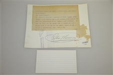 Peter Thomson Signed Card w/ 1955 Open Championship Claret Jug Wire Photo JSA ALOA