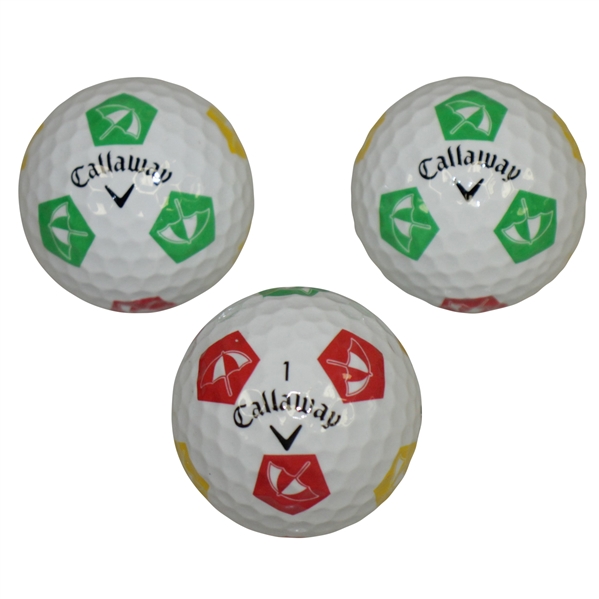Arnold Palmer Umbrella Logo Callaway Truvis Golf Balls Sleeve of Three