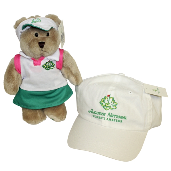 2019 Augusta National Womans Amateur White Slouch Hat and Bear - Kupcho Win