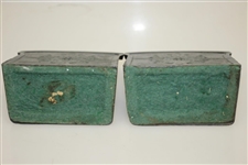 1923 Bronze Golfer Figure Bookends Set