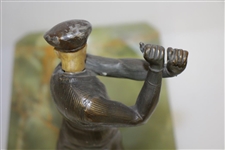 Marble Desk Set w/ Bronze Time Period Golfer 