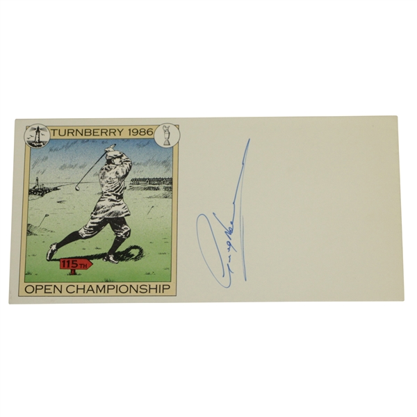Greg Norman Signed 1986 Turnberry 115th Open Championship Cachet JSA ALOA