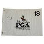 Dustin Johnson Signed 2019 PGA Championship at Bethpage Flag JSA ALOA