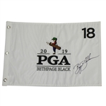 Bryson DeChambeau Signed 2019 PGA Championship at Bethpage Flag JSA ALOA