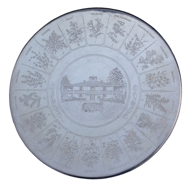 Augusta National Golf Club Sterling Silver Clubhouse with Hole Names Trivet - Rare