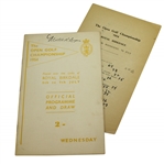 1954 Open Championship at Royal Birkdale Wednesday Program with Draw Sheet