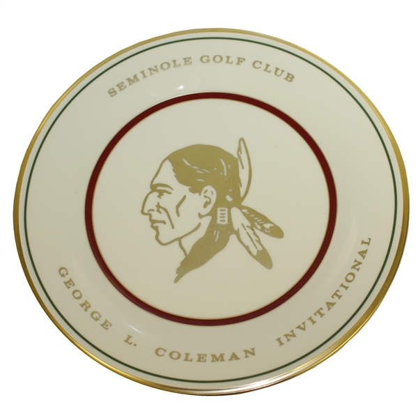 Seminole Golf Club George L. Coleman Invitational Trophy Plate